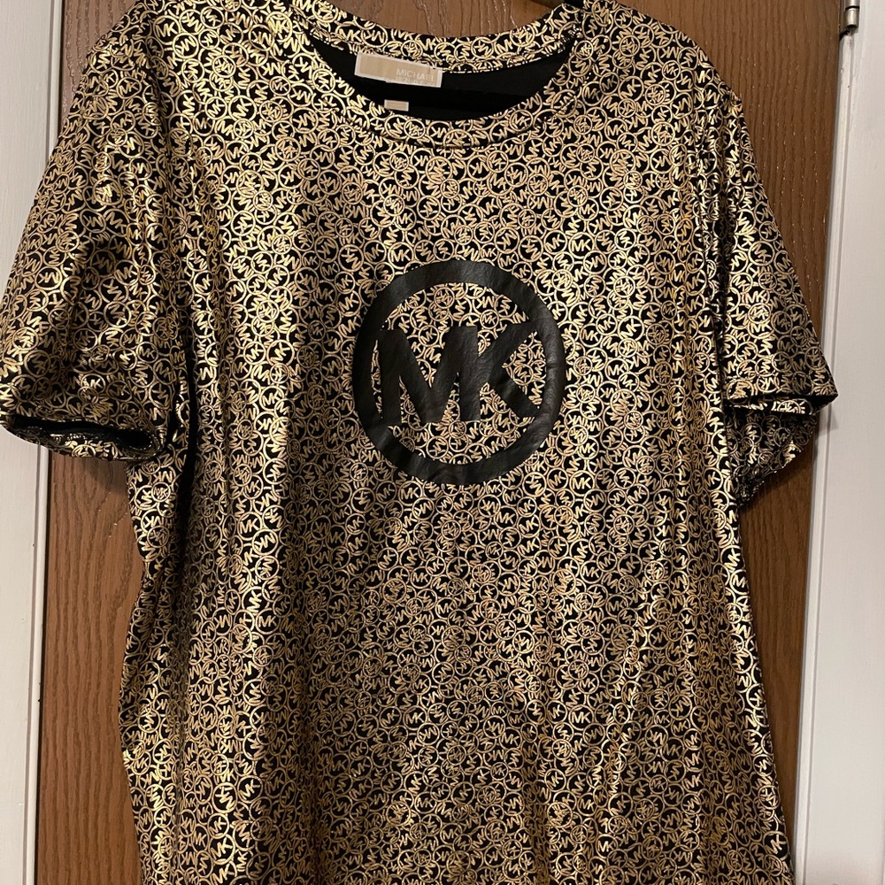 Michael Kors Gold and Black Logo T-Shirt